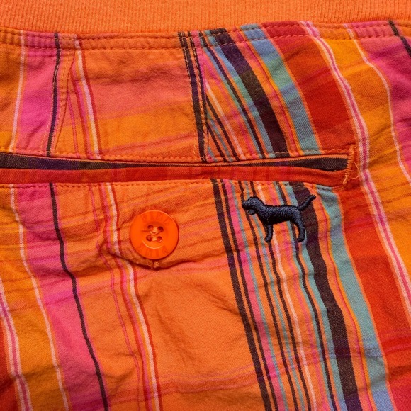 NWT PINK Victoria's Secret Striped Cotton Shorts Size 4 Orange Multicolor Preppy - Picture 4 of 8
